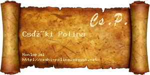 Csáki Polina névjegykártya
